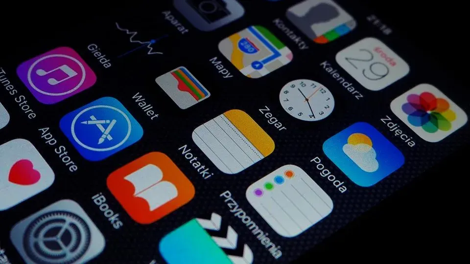 Smartphone home screen full of app icons