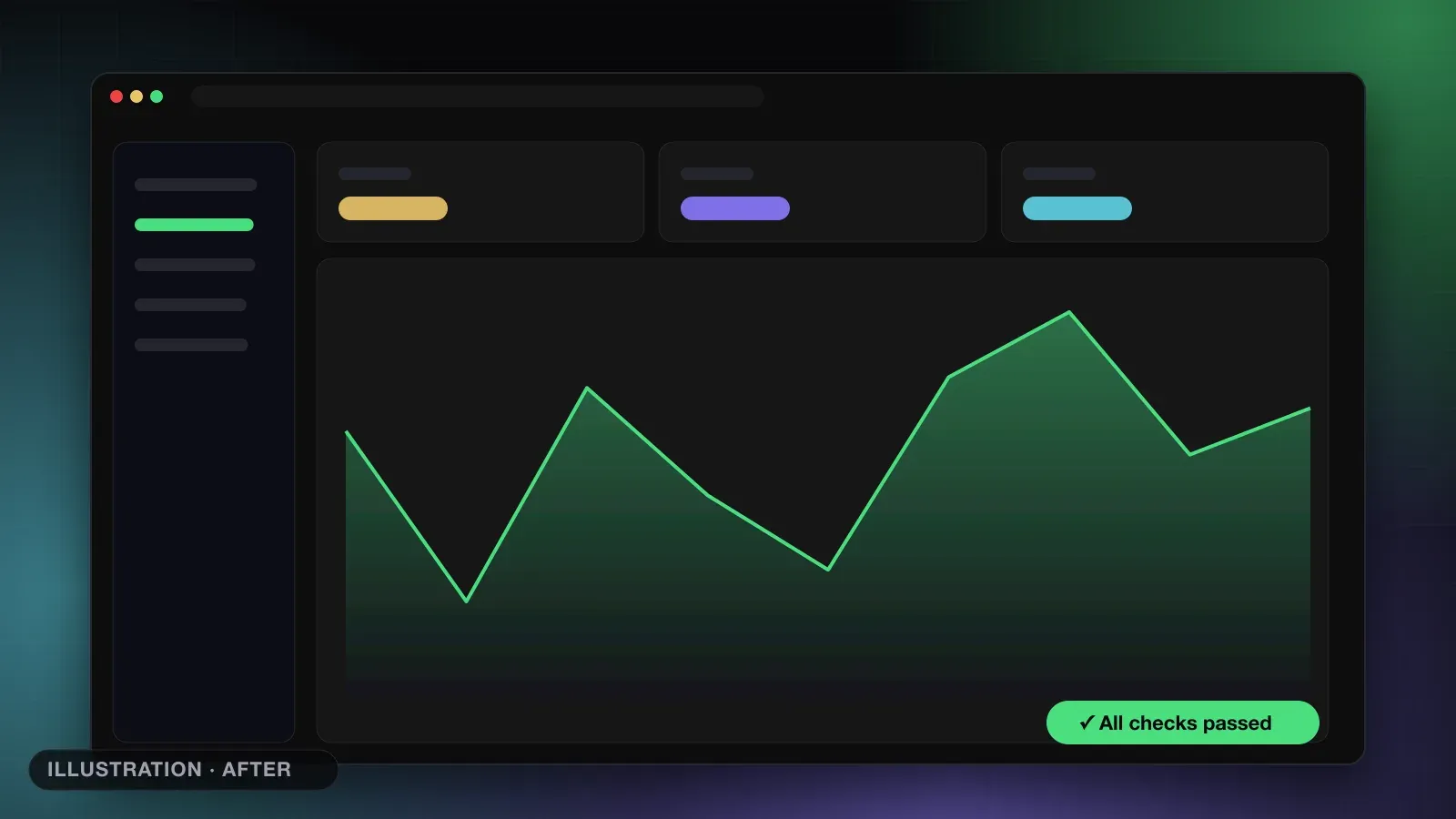 The same app after a CrownCode rescue: stable dashboard, all checks passing